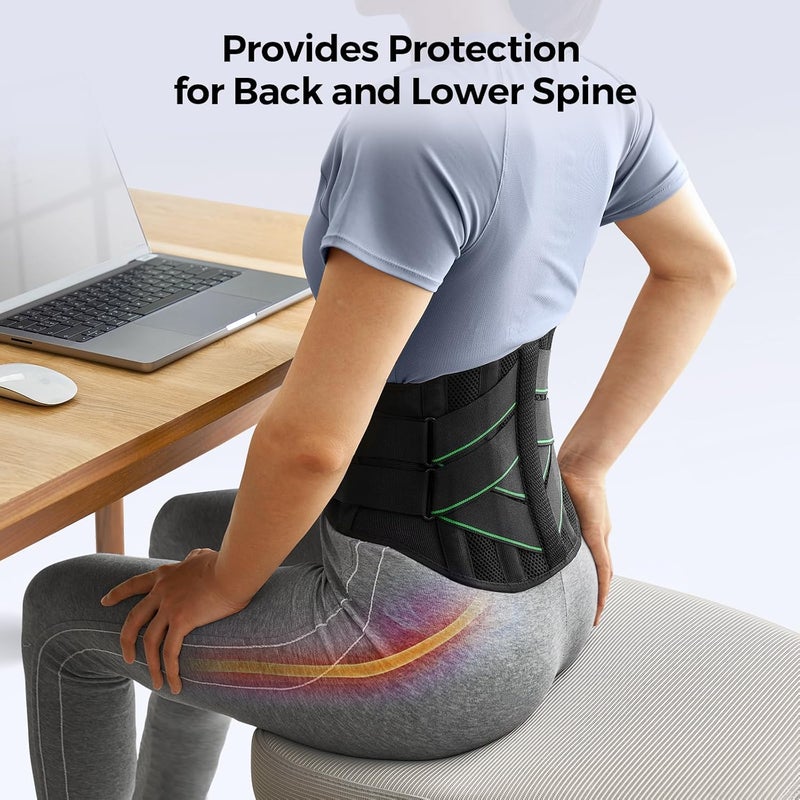 FREETOO Back Brace for Men Lower Back Pain, Breathable Back Support Belt for Women,Work with Soft Pad, Lightweight Lumbar Support for Lasting Relief, Sciatica, Herniated Disc, M(Waist: 85-100 CM) - Image 5